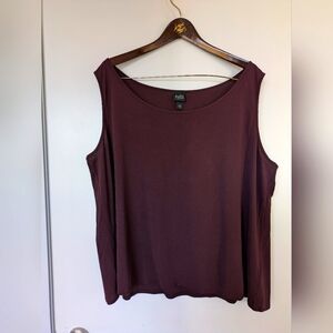 Eileen Fisher Burgundy 100% Silk Blouse, Size 3X